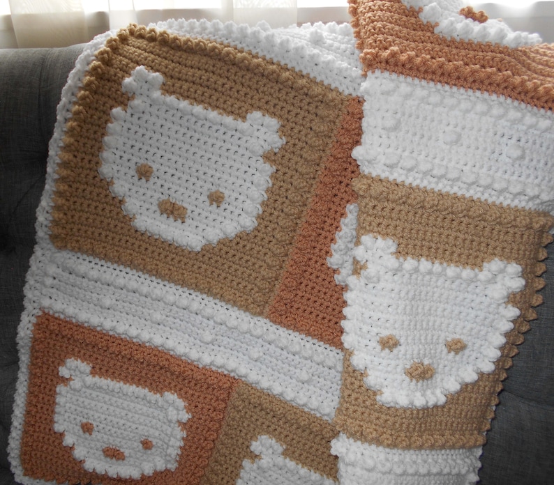 BEARS pattern for crocheted blanket image 2