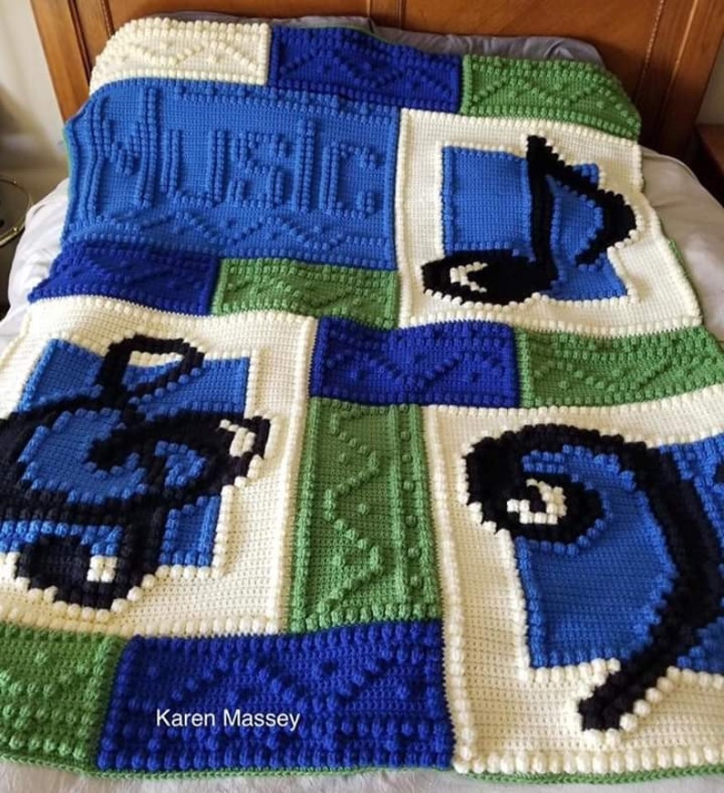 MUSIC pattern for crocheted blanket image 3