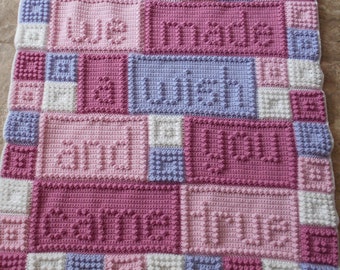 WISH pattern for crocheted blanket