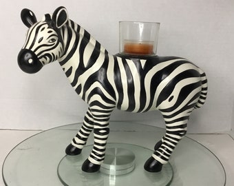 Retired Partylite African Inspired  Zebra Votive Candle Holder #P9146