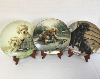 Vintage Collector Plates. Like Father Like Son/Gone Fishin/Puppy Playtime Catch of the Day