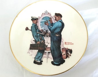 Plumbers    The Norman Rockwell  Fine China Plate Collection  Limited  Edition Vintage Saturday Evening Post