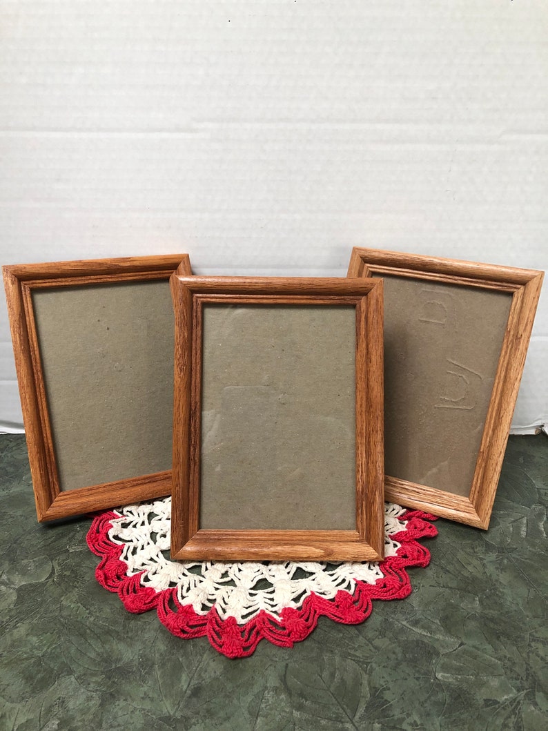 Vintage Wood Photo Picture Frame With Glass 5 X 7 Etsy
