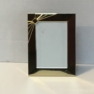 Vintage Gold Photo Frame Rounded Corners Brass and Metal Frame Vertical/Horizontal Bi-Fold Frame image 4