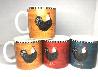 Warren Kimble  Sakura Oneida Stoneware Mug   Roosters