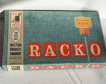 Vintage 1961   RACKO  Family Game.  Milton Bradley   10-Adult.