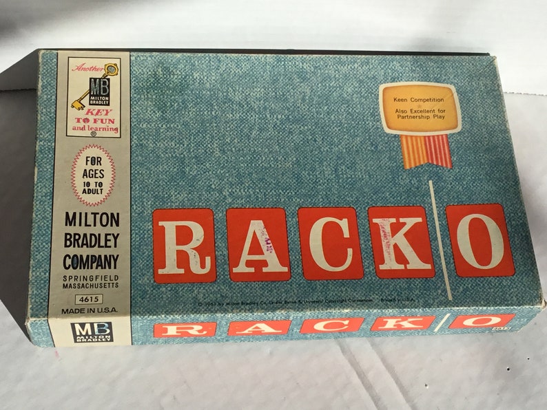 Vintage 1961 RACKO Family Game. Milton Bradley 10-Adult. image 1