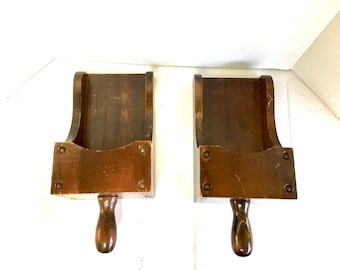 Vintage Wood Wall Sconce   Rustic Country   Candle Holder