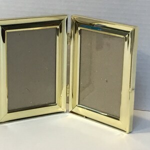 Vintage Gold Photo Frame Rounded Corners Brass and Metal Frame Vertical/Horizontal Bi-Fold Frame imagem 2