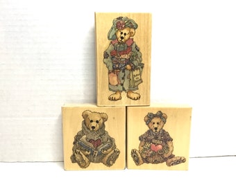 Vintage Boyd's Bears Wood Mounted Rubber Stamp