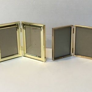 Vintage Gold Photo Frame Rounded Corners Brass and Metal Frame Vertical/Horizontal Bi-Fold Frame image 9