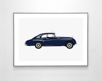 Bentley R-type Continental 1952, BIG POSTER, 19x13 inches, on Recycled Premium paper, Original Illustration