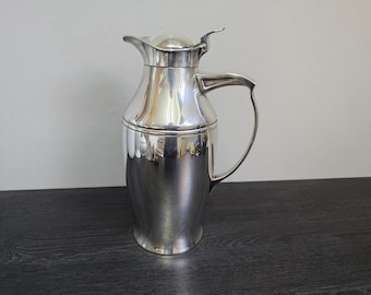 Silver-plated designer thermos flask by G. Gagliani Milano for alfi model Sculptura 80s-90s