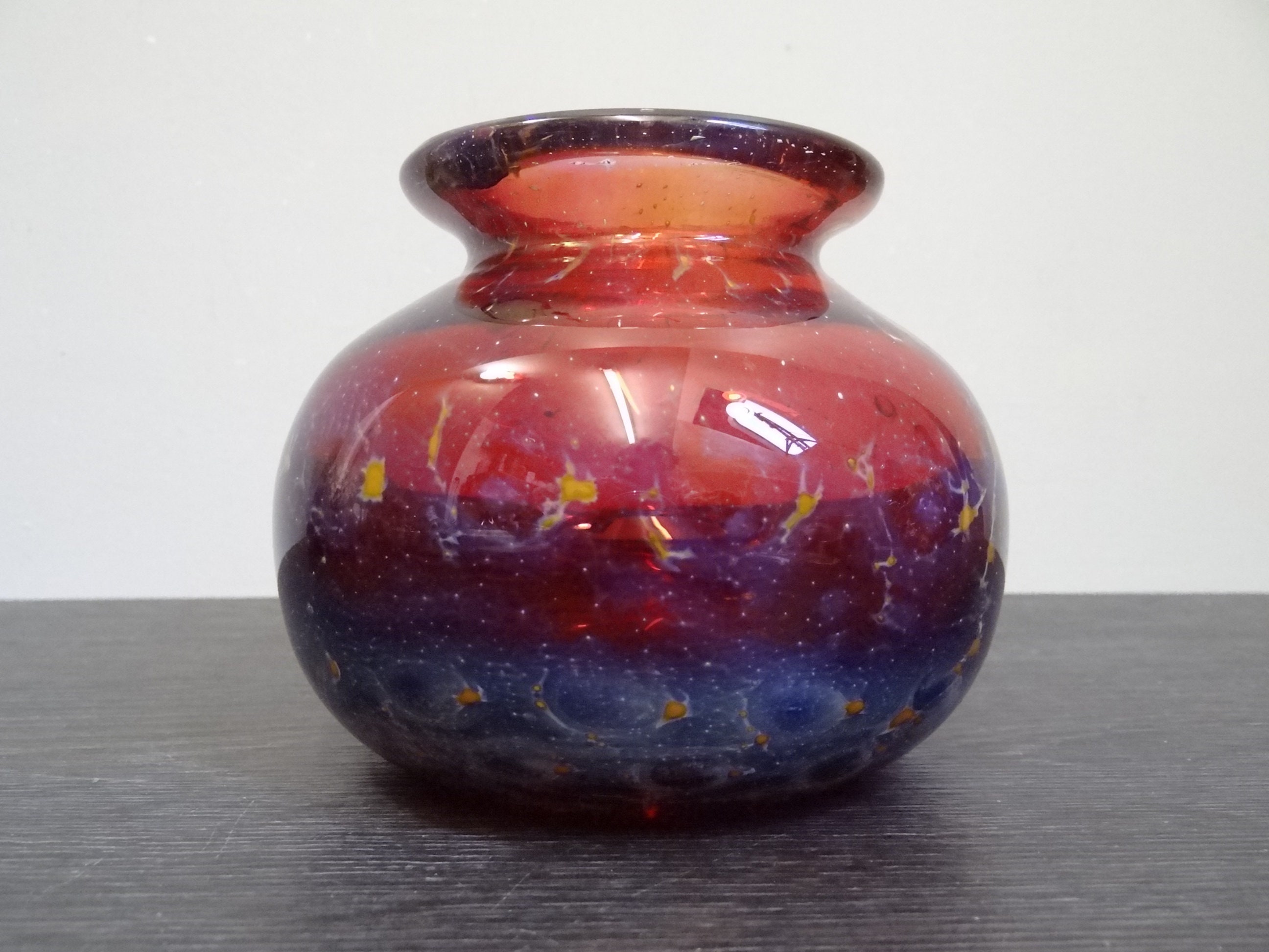 1988年 ドイツのガラス作家 Erwin Eisch 現代アート ガラス 花瓶