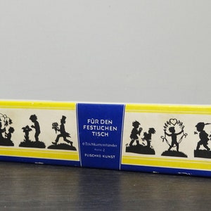 Plischke art segnaposto carta tagliata stile anni '60, sagoma segnaposto