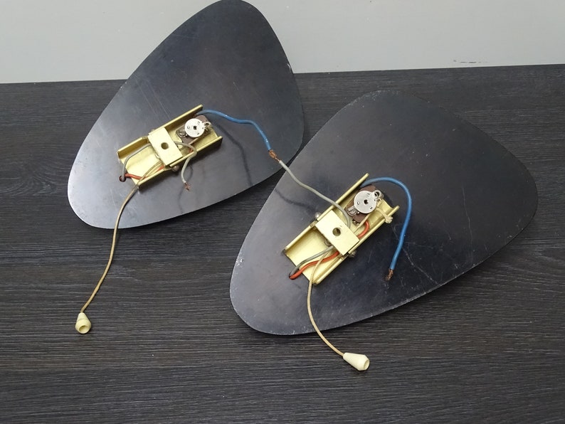 Midcentury wall lamps pair from the 50s-60s, Stilnovo lamps 50s, kidney table era image 6