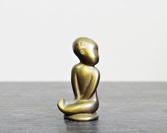 Hagenauer Wien Afrikanisches Baby Miniatur , Wiener Bronze 30er / 50er Jahre unsigniert