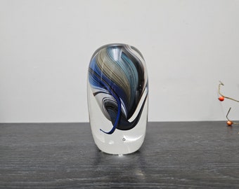 Claude Morin French artist vase - hand blown signed 80s