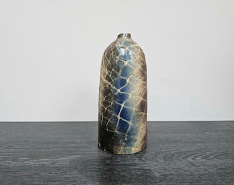 Rügen Studio Keramik Vase von Rudi Kern mit Fischnetz Dekor