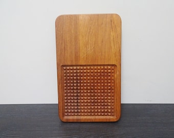 Lüthje Wood Teak Serving Tray Denmark - Midcentury Modern Danish Design 70s