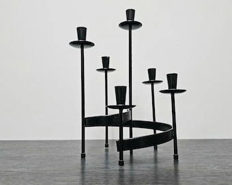 Ystad metal candlestick spiral Gunnar Ander 60s