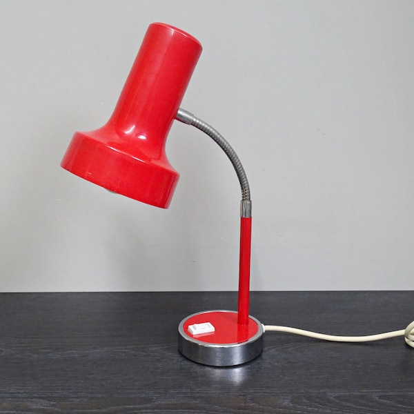 Space Age  Metall Tischlampe Schreibtischlampe rot 60er/70er Jahre