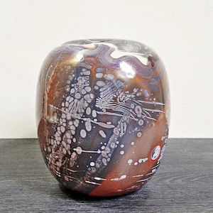 Udo Edelmann artist vase - mouth-blown freeform signed 80s