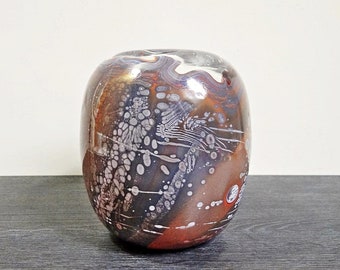 Udo Edelmann artist vase - mouth-blown freeform signed 80s
