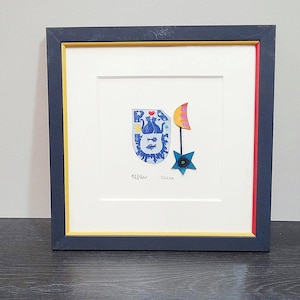 Cilia de Munnik Original Künstler Collage handsigniert & nummeriert, 90er Jahre Memphis Ära