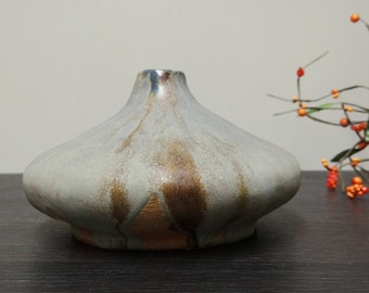 Vintage Otto Keramik Ufo Vase - dove blue - West German Pottery 60s