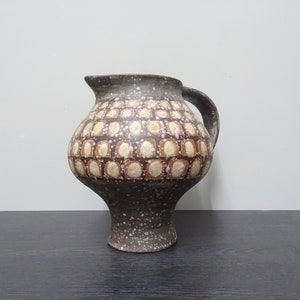 Karlsruhe Majolika Krug Vase Eva Fritz Lindner 60s, Studio Ceramic Vase, Vintage Krug Vase West German Pottery