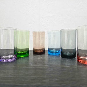 6 colorful Süßmuth juice glasses 60s, Midcentury Modern juice glasses