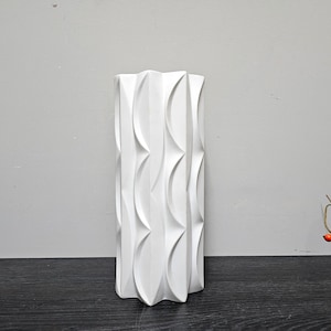 Scherzer OP Art Bisquit Porcelain Vase Design Werner Uhl 70s