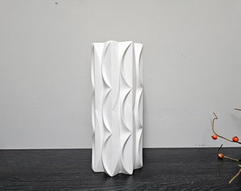 Scherzer OP Art Bisquit Porzellan Vase Design Werner Uhl  70er Jahre