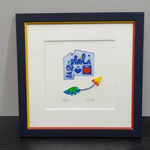 Cilia de Munnik Original Künstler Collage handsigniert & nummeriert, 90er Jahre Memphis Ära