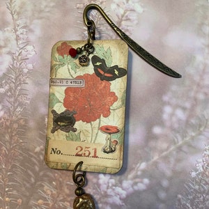 Peony & Butterfly Beaded Bookmark