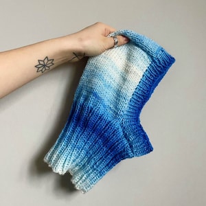 Blue & White Knitted Balaclava