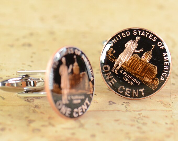 Antique cufflinks - US 1 cent coin United States Coin Collector Gifts,Dad Coin Gift,Upcycled,mens gift accessories jewelry