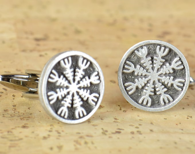 Viking Helm of Awe Cufflinks.Stainless steel leg.Mens Gift.Accessories mens cuff links gift