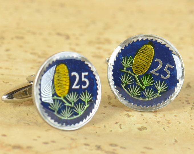 Cufflinks Cyprus enamel Coin Coin Collector Gifts,Dad Coin Gift,Upcycled,mens gift accessories jewelry