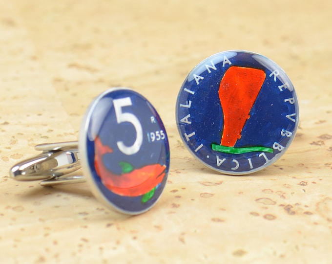 Italian Cufflinks - Antique coins Italy Coin Collector Gifts,Dad Coin Gift,Upcycled,mens gift accessories jewelry