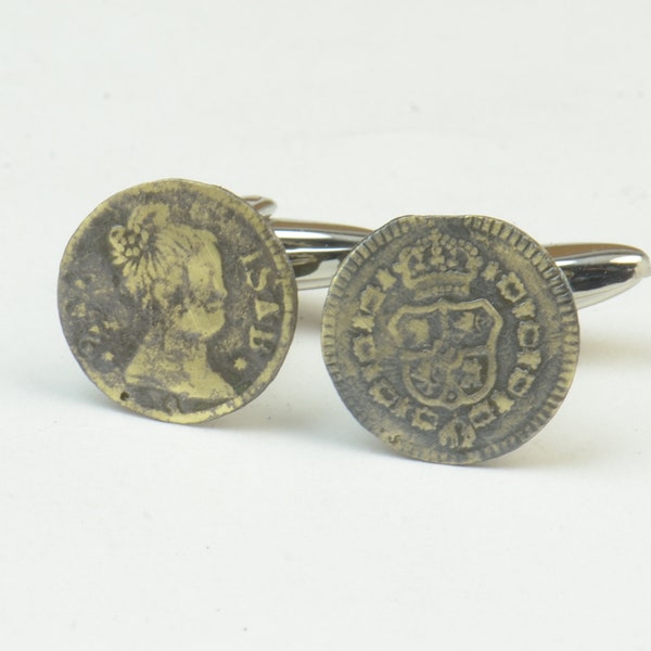 Gemelos con botón antiguo del S.XVIII