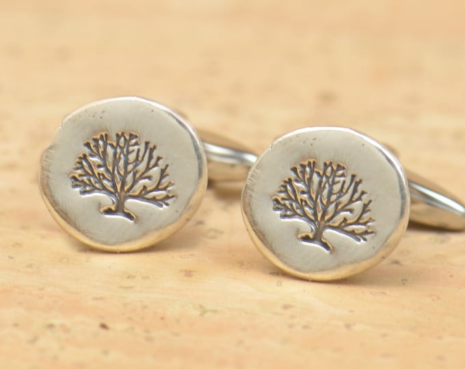 Sterling silver Tree of life cufflink, life tree cufflinks, tree cuff links, wedding cufflinks, groom cufflinks
