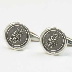 Owl sterling silver cufflinks.Men accessories,Cuff links- Owl lovers
