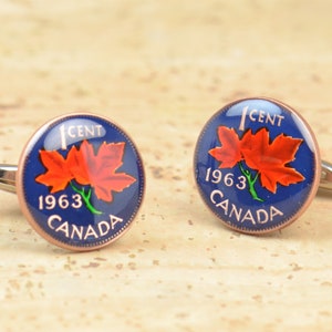 Cufflinks Vintage Canada  Coin Coin Collector Gifts,Dad Coin Gift,Upcycled,mens gift accessories jewelry