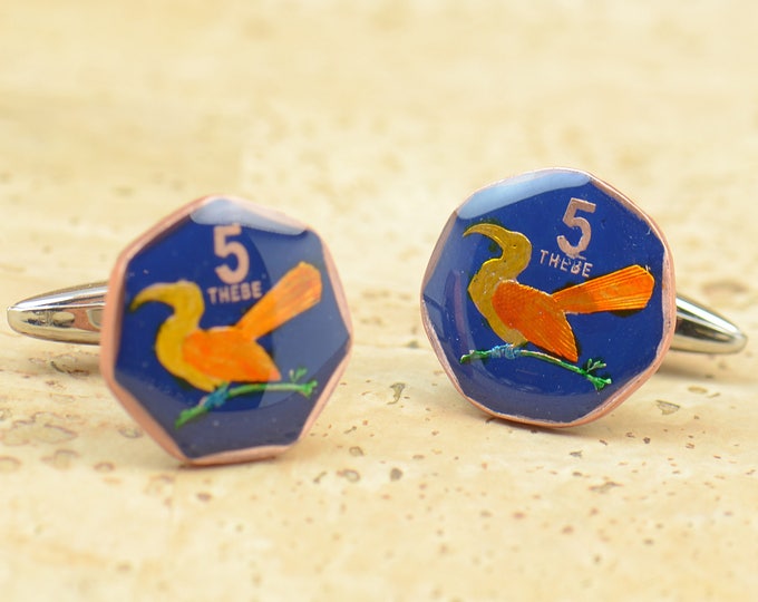 Botswana Cufflinks Coin Coin Collector Gifts,Dad Coin Gift,Upcycled,mens gift accessories jewelry