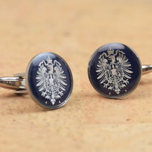 Men Cufflinks Germany enamel Coin.5 Pfennig.Accessories mens cuff links gift