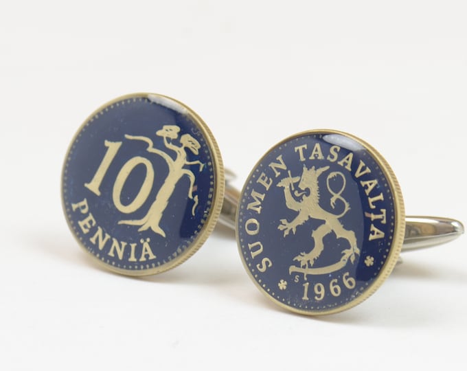 Cufflinks antique Finland coin Coin Collector Gifts,Dad Coin Gift,Upcycled,mens gift accessories jewelry