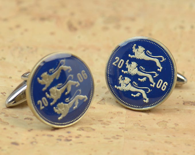 Cufflinks lions  antique coin Estonia Coin Collector Gifts,Dad Coin Gift,Upcycled,mens gift accessories jewelry