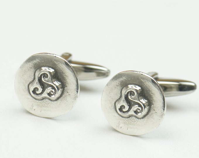 Celtic Triskelion sterling silver cufflinks.Men accessories,Stainless steel, Runes Cufflinks,triskel , Trisquele Celtic Cufflinks